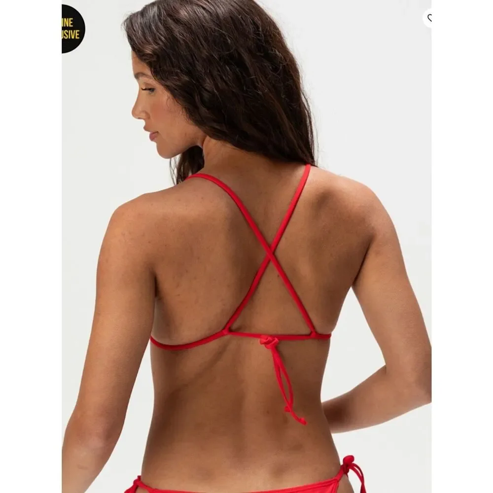 NWT Full Tilt (Tilly’s) Red Bralette Bikini Top | Triangle Tie Back Size S
